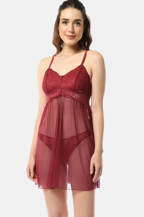 Buy Amante Polyamide Babydolls Rio Red at Rs.2695 online Nightwear online